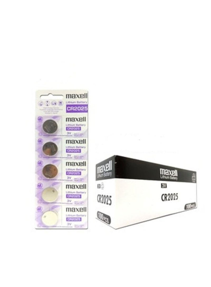 Maxell 100-Pieces Maxell CR2025 Lithium 3V Japan Batteries