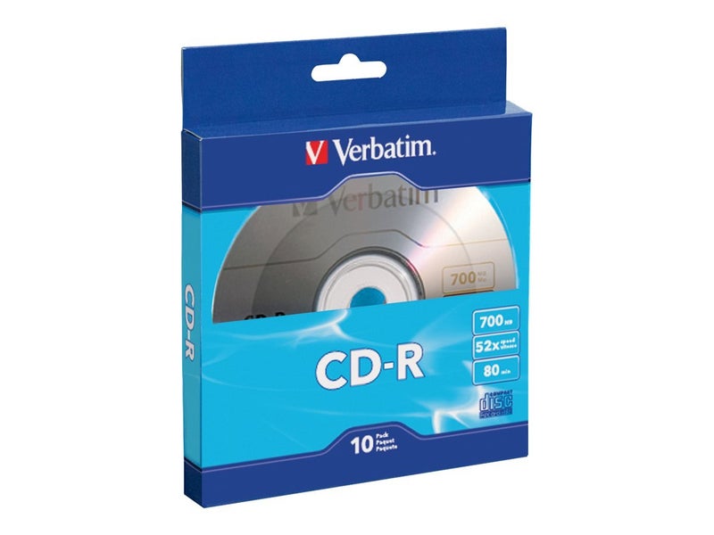 VERBATIM CD-R 700MB 80 Minute 52x Recordable Disc - 10 Pack Bulk Box - Image 1