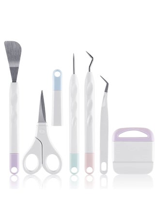 6 Pieces of Craft Vinyl Weeding Tools Set, Hook Weeder Scraper Spatula Tweezers Scissors for Die-Cutting Cardstock Scrapbooking DIY Silhouette Embossing Lettering Tools - pzsku/Z0B71F08F1964720EC46DZ/45/_/1661934082/ef8c18fd-8582-415b-a829-677be66fdb21