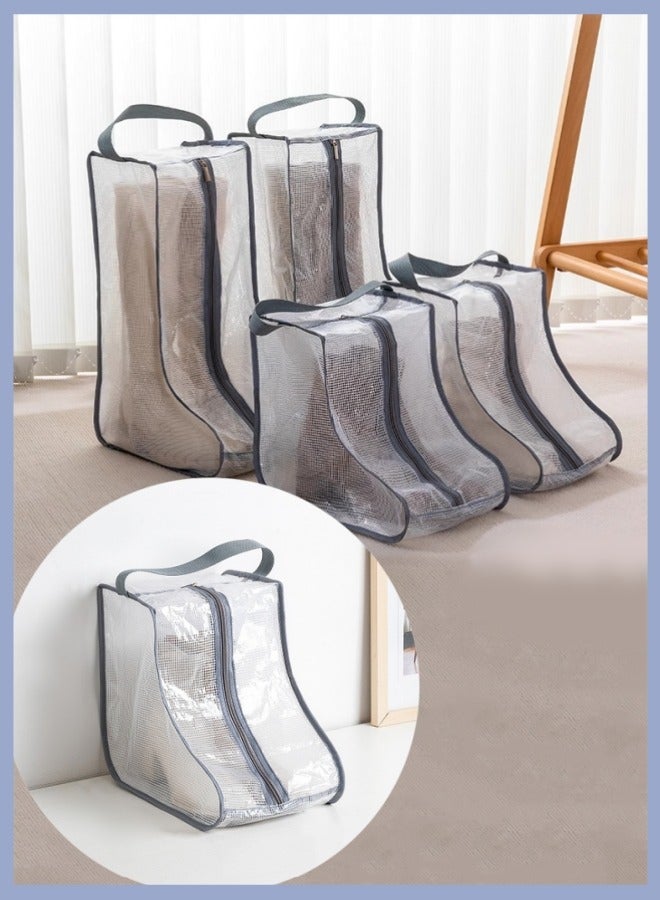 Shoe Organizer,Travel Shoe Bags With Zipper Closure,Shoe Storage Organizer With Handle,Waterproof Dustproof Portable Travel Shoe Storage Bag,Shoe Dust Cover,PVC Fabric(Short)  - Image 1