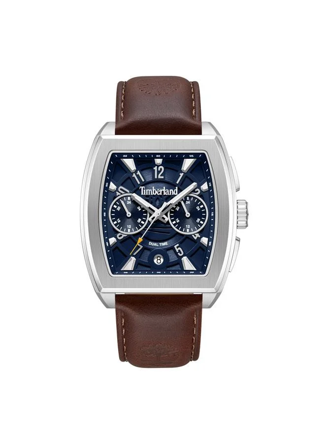 تمبرلاند Morristown Blue Dial Leather Strap Multifunction Watch for Men, 40mm