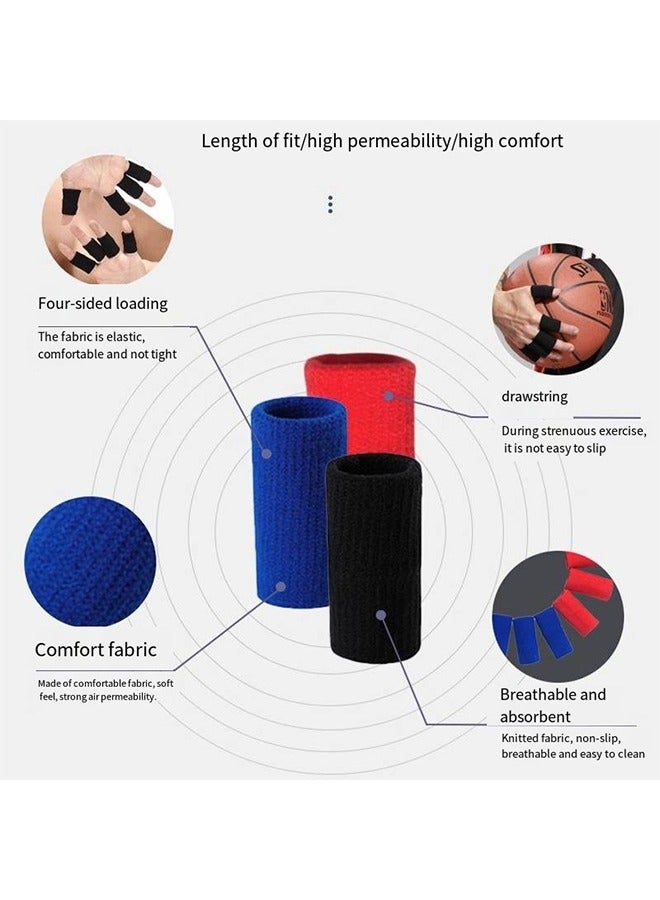 Finger Cots Protector, Set Of 10 Sports Finger Cots Elastic Thumb Support Support For Basketball Golf Premium Finger Cots For Arthritis Perfect Pain Relief (Set of 10 Black) - Image 5