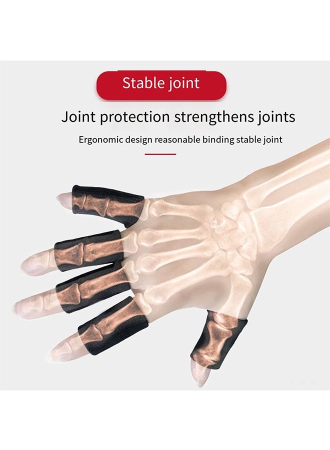 Finger Cots Protector, Set Of 10 Sports Finger Cots Elastic Thumb Support Support For Basketball Golf Premium Finger Cots For Arthritis Perfect Pain Relief (Set of 10 Black) - Image 2