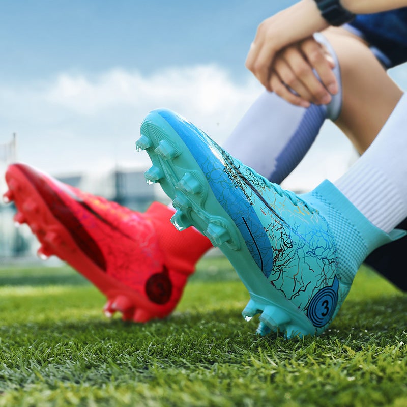 Plus Size New Adult High-Top Football Shoes Men Spike Ag Children Tf Broken Nail Breathable Student Training Shoes Women - Image 3