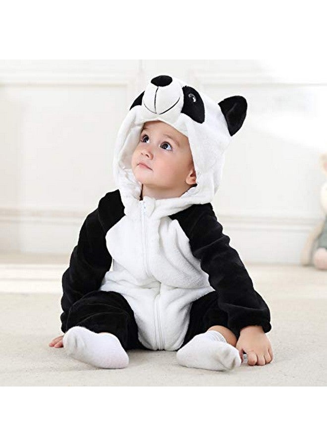 Fancydresswale FancyDressWale Cotton Blend Baby Animal Costume Autumn Winter Flannel Hooded Romper Cosplay Jumpsuit 0-24 Months (Panda, 0-6 Months), Multicolor - Image 5