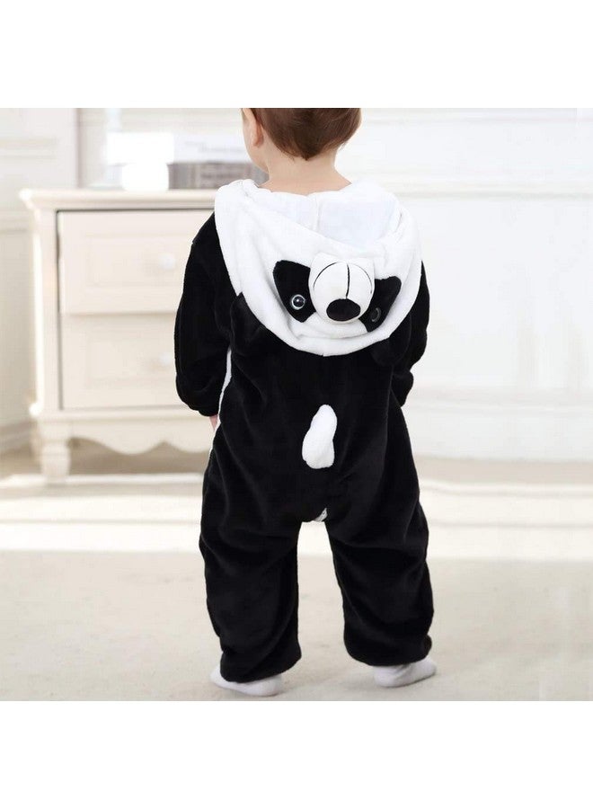 Fancydresswale FancyDressWale Cotton Blend Baby Animal Costume Autumn Winter Flannel Hooded Romper Cosplay Jumpsuit 0-24 Months (Panda, 0-6 Months), Multicolor - Image 2