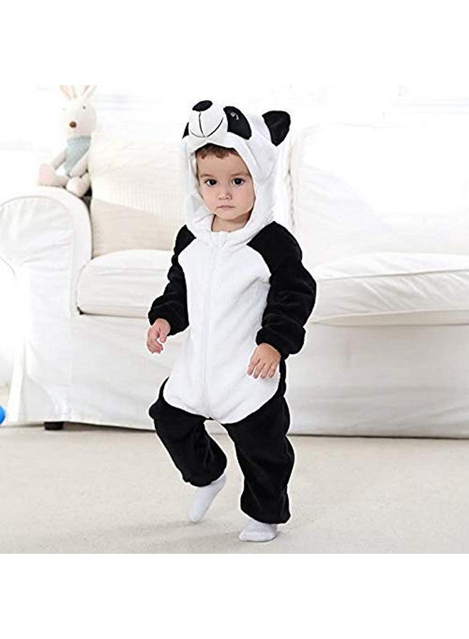 Fancydresswale FancyDressWale Cotton Blend Baby Animal Costume Autumn Winter Flannel Hooded Romper Cosplay Jumpsuit 0-24 Months (Panda, 0-6 Months), Multicolor - Image 3