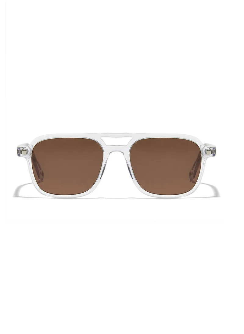 30Sundays Navigator,Men Sunglasses, Aviator Sunglasses, UV Protection: UV400 (Transparent,Brown)