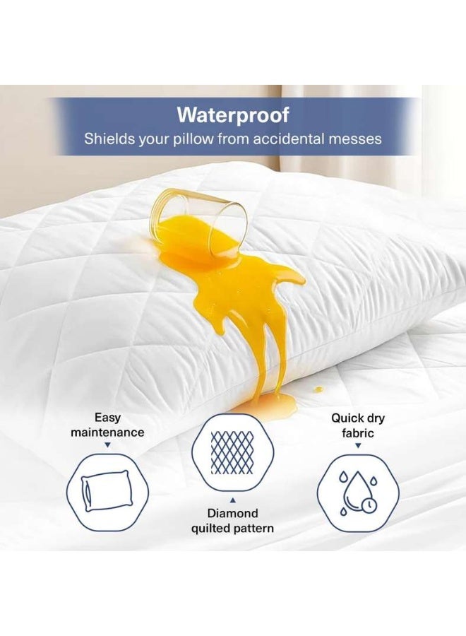 Pan Home Microfibre Waterproof Pillow Protector 50x75cm-White - Image 4