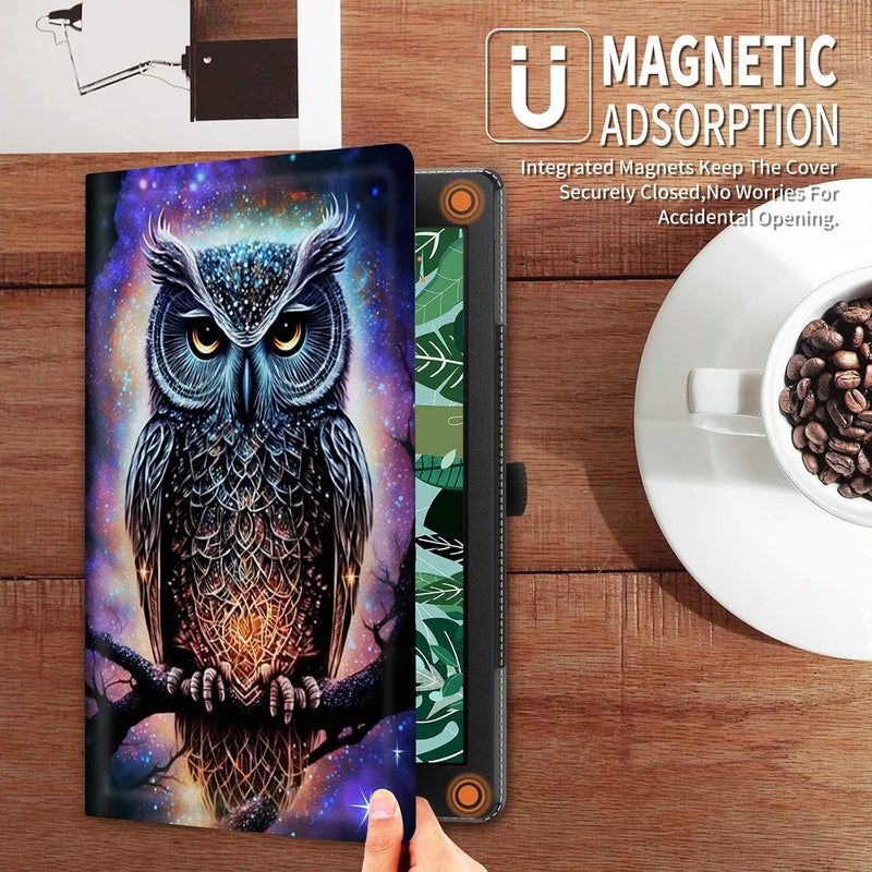FUYOCWE for Fire HD 10 Case 2021,Fire HD 10 Plus Tablet Case (11th Generation, 2021 Release), Multi-Angle Slim Stand Smart Cover Cases for New Amazon Kindle Fire HD 10 10.1"-Glowing Owl - Image 4