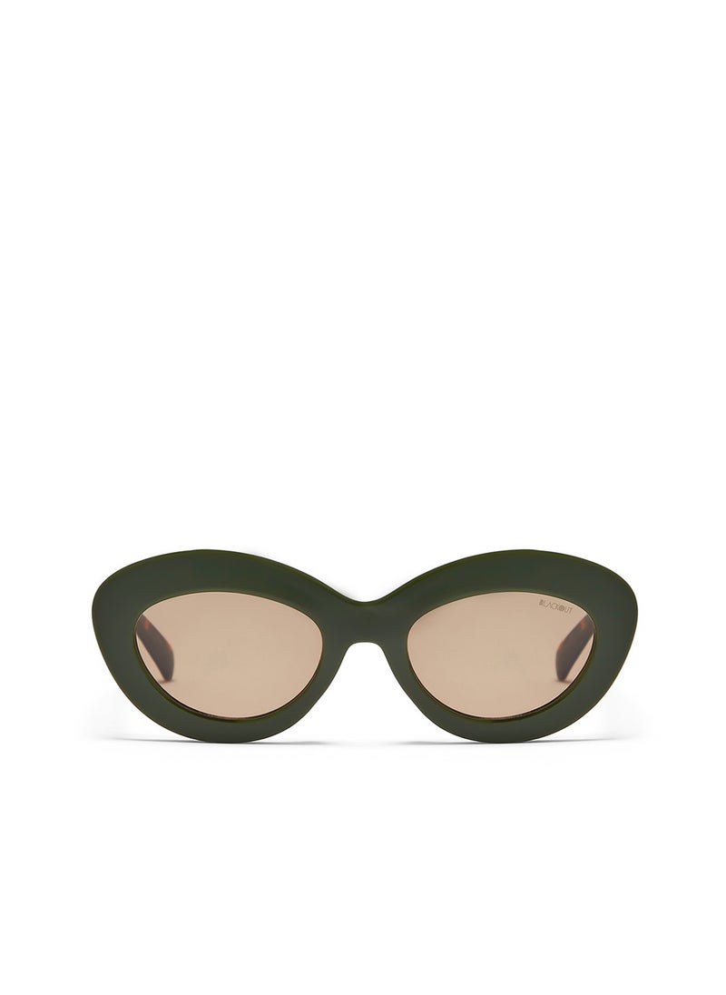 Blackout BlackOut ROSIE Women's Oval Sunglasses with UV400 Protection - Green and Brown  - Image 1