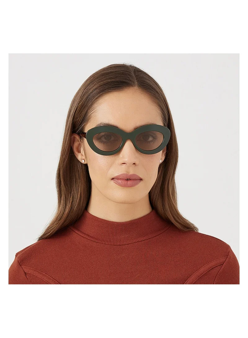Blackout BlackOut ROSIE Women's Oval Sunglasses with UV400 Protection - Green and Brown