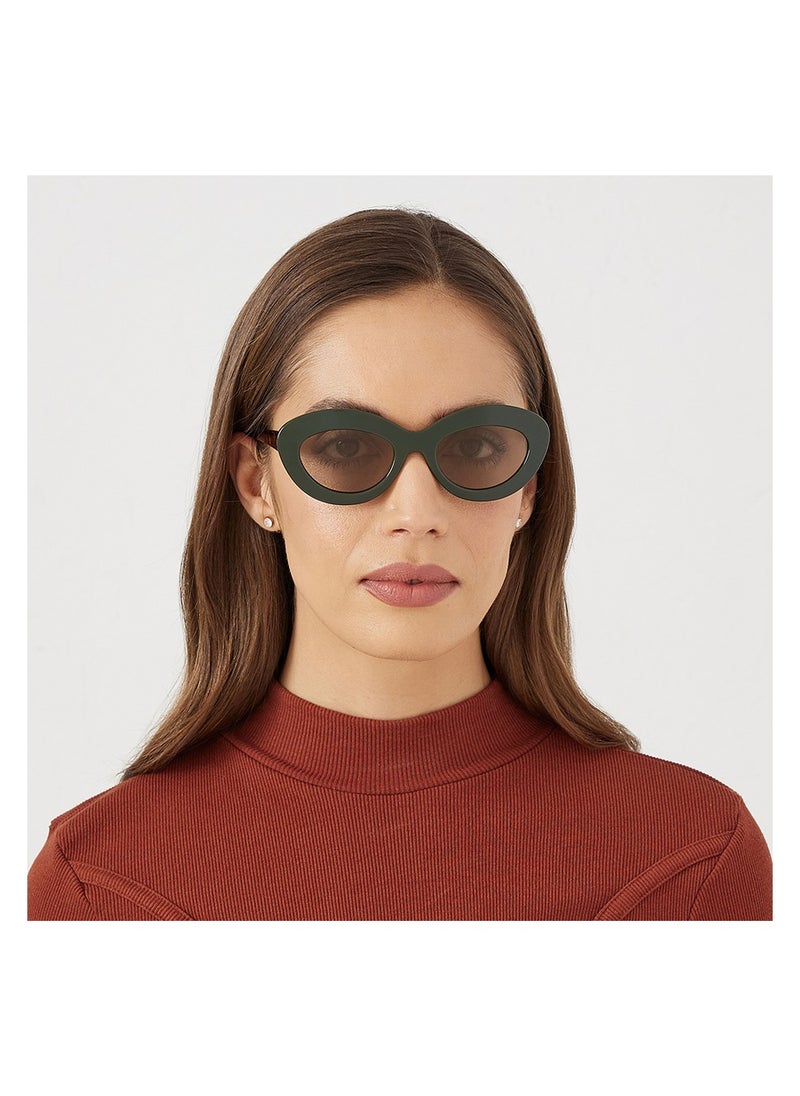 Blackout BlackOut ROSIE Women's Oval Sunglasses with UV400 Protection - Green and Brown  - Image 3