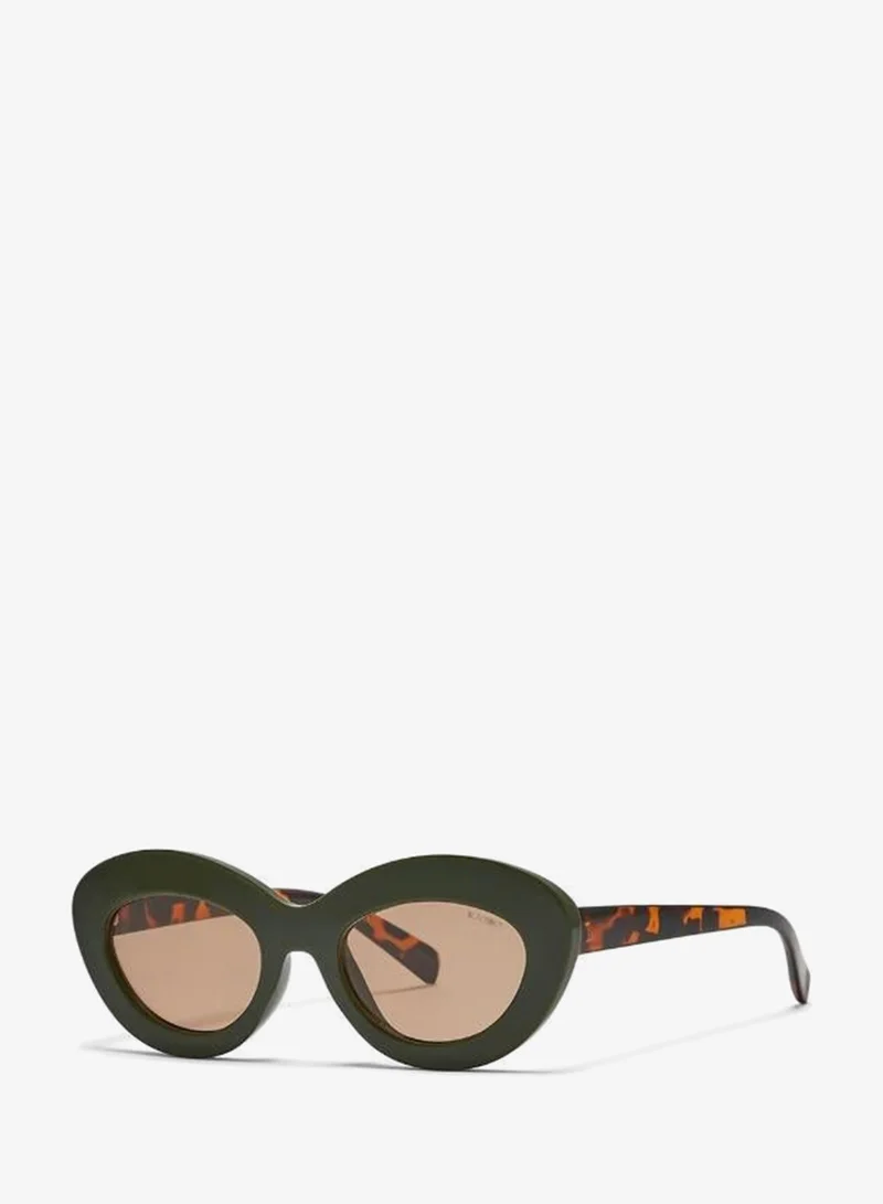 Blackout BlackOut ROSIE Women's Oval Sunglasses with UV400 Protection - Green and Brown