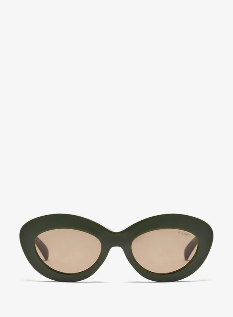 Blackout BlackOut ROSIE Women's Oval Sunglasses with UV400 Protection - Green and Brown