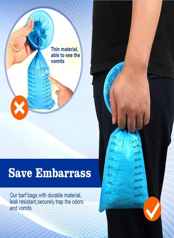 YGDZ 30 Pack Emesis Bags, Disposable Vomit Bags, Blue Waste Disposal Barf Bags, Aircraft Car Sickness Bag, Nausea Bags for Travel Motion Sickness - Image 3