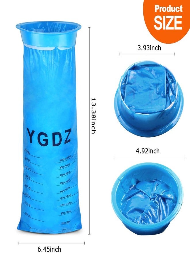 YGDZ 30 Pack Emesis Bags, Disposable Vomit Bags, Blue Waste Disposal Barf Bags, Aircraft Car Sickness Bag, Nausea Bags for Travel Motion Sickness - Image 2