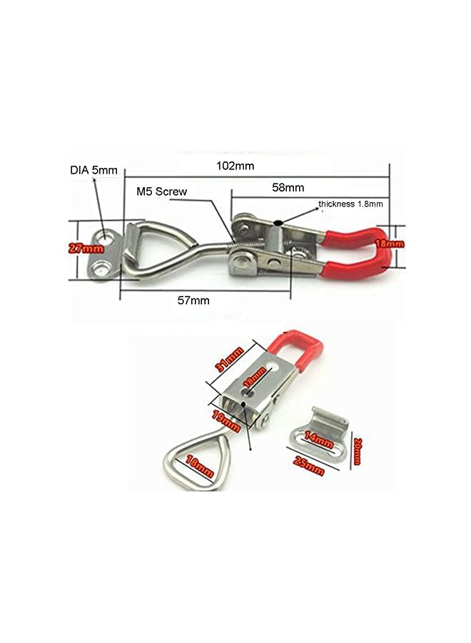 PROMASS promass Toggle Latch Clamp 4001 2pcs, 304 Stainless Steel Adjustable Hasp Latches Quick Release Hand Tool Toggle Clamp for Smoker Lid Jig, Case Trunk, Door  - Image 2