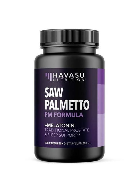 Saw Palmetto with Melatonin for Sleep And Prostate Supplement Reduce Urinary Frequency for Men and Support Bladder, Over 3 Month Supply