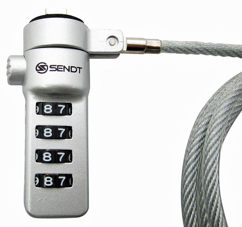 Sendt Notebook/Laptop Combination Lock Security Cable (Silver) - Image 2