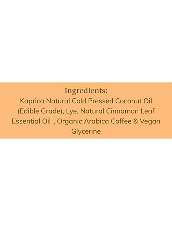 Kaprica Natural - Handcrafted Exfoliating Coffee & Cinnamon Cold Pressed Coconut Oil Soap (60 X 5 = 300 G) Pack Of 5 - Image 1