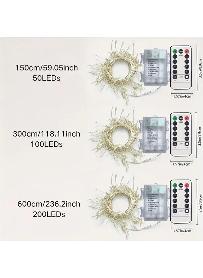 White 200 LED Copper Wire Fairy Lights with Remote Timer for Indoor Outdoor Decoration - Image 4