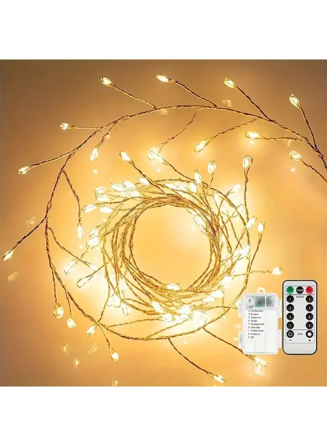 White 200 LED Copper Wire Fairy Lights with Remote Timer for Indoor Outdoor Decoration - Image 1