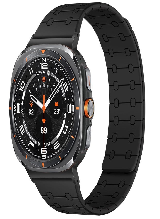 Amizee Sport Straps Compatible with Samsung Galaxy Watch Ultra/Ultra 2(2025) Strap 47mm Women Men, Magnetic Soft Silicone Replacement Strap for Galaxy Watch 47mm, Black - Image 1