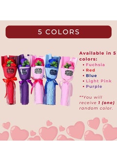 Home Smart Home Smart Artificial Small Bouquet Rose One Pcs Set of Assorted Color Soap Rose Bouquet for Wedding Party Decoration Gift Teacher Day and Mother's Day Gift  - Image 2