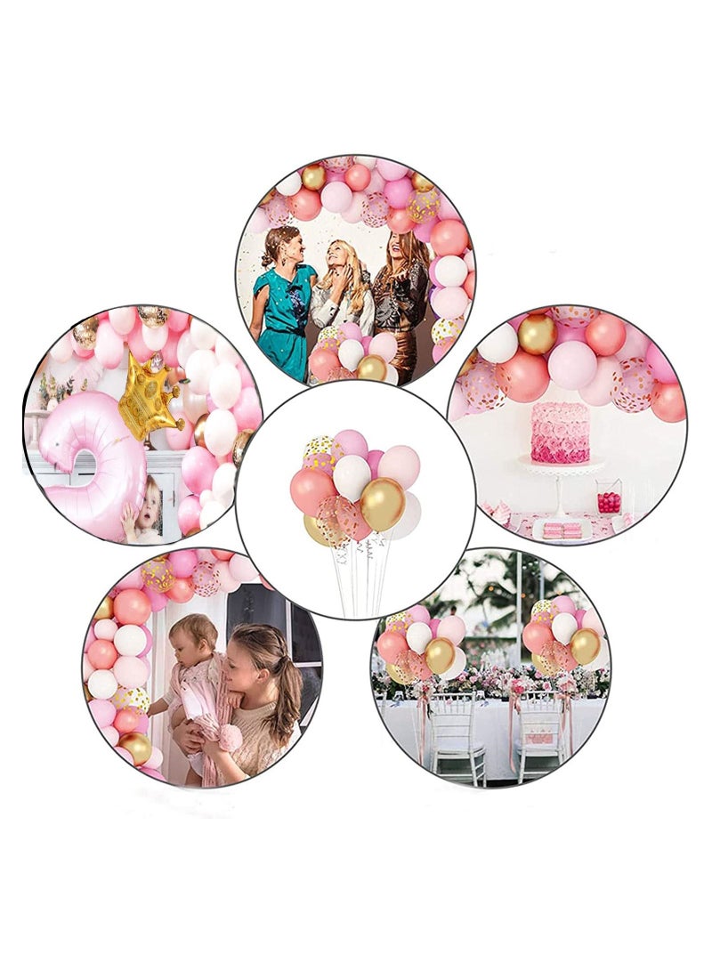 JOLLITY LLC بالونات وردي ذهبي وردي مجموعة قوس جارلاند وردي فاتح وردي ذهبي أبيض بالونات قصاصات ورقية و4 أدوات للنساء والفتيات وأعياد ميلاد الطفل وحفلات الزفاف وحفلات العزوبية (134 قطعة) - Image 5