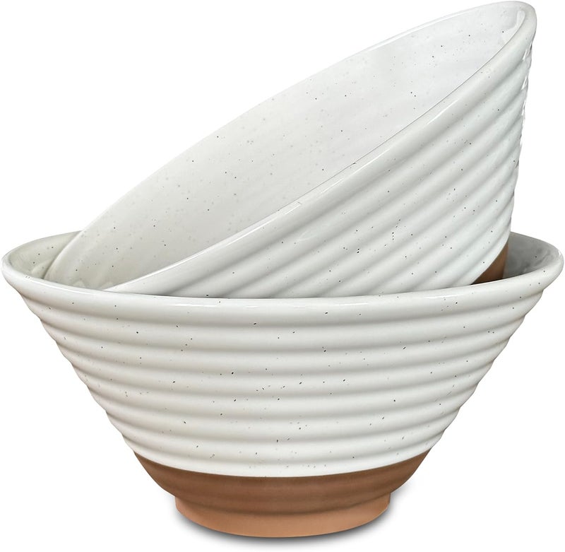 Mora Ceramic Ramen Bowl Set of 2 45oz  Great for Pho Miso Udon Soup Instant Noodles Serving Thai or Asian Food  Microwave Safe Large Japanese Noodle Bowls Modern Kitchen  Vanilla White - Image 1