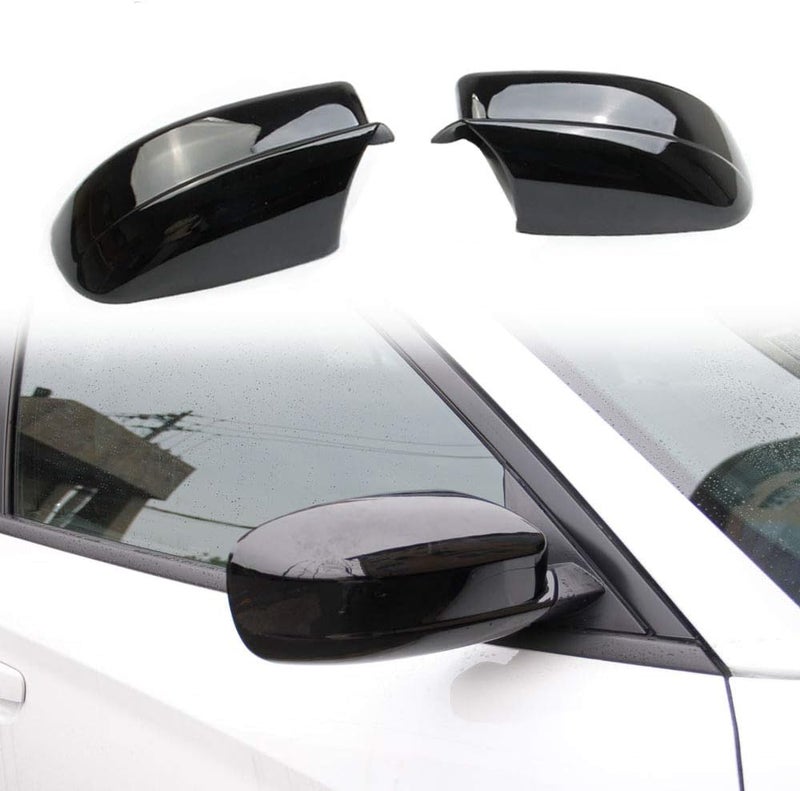 Crosselec Bright Black Side Door Mirror Cover Molding Trim for Dodge Charger 2011-2021 for Chrysler 300 300C 2011-2022 (Bright Black) Global upgraded practical design - Image 1