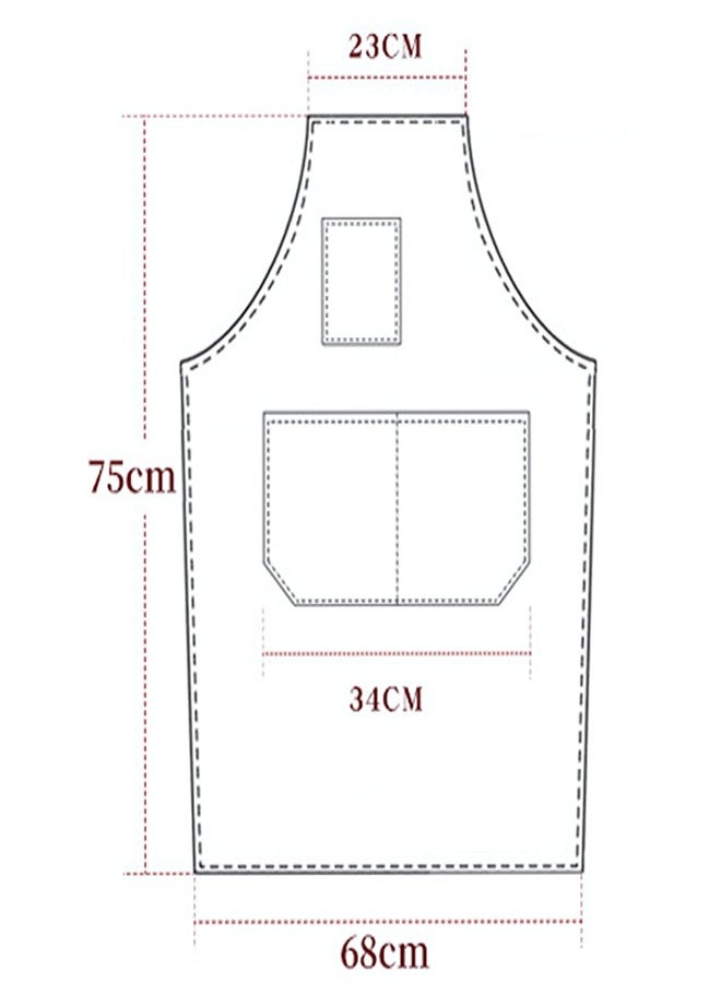 SvaTao Waterproof Oil-Proof Canvas Cotton Apron Multi-Pocket Cross-Back Adjustable Straps For Chefs Artists Barbers Gardeners And Carpenters Coffee Shop Kitchen Home Waist Gardening Work Apron (Gray) - Image 2