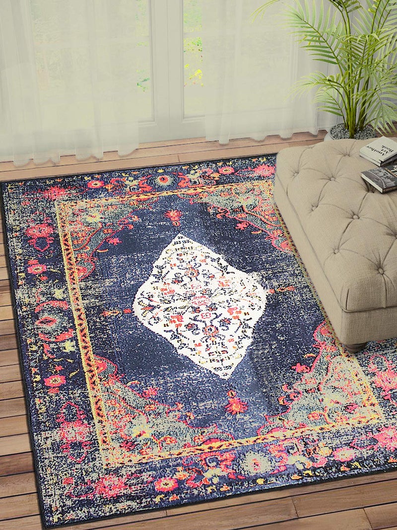 Status Contract 3 x 5 Feet Multi Printed Vintage Persian Carpet Rug Runner for Bedroom/Living Area/Home with Anti Slip Backing, Rectangular - Image 1