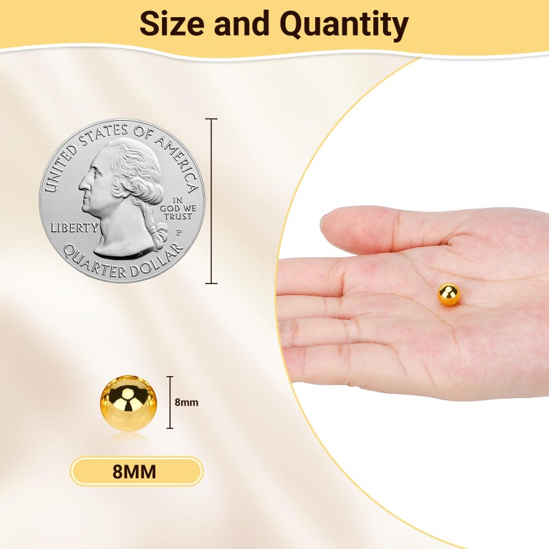 Suream 1300PCS Pearl Beads for Centerpieces, 8mm/0.31in No Hole Artificial Beads for Vase Filler, Jewelry Making, Table Scatter, Wedding Decoration, Makeup Holder, DIY Craft Projects, Gold Plated - Image 2