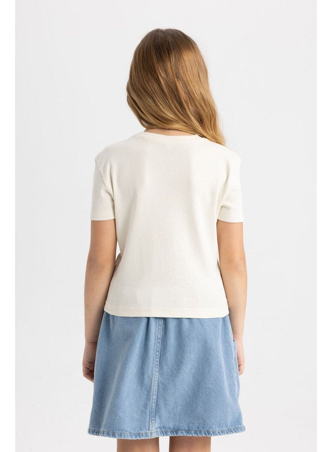 DeFacto Girl Slim Fit Knitted Short Sleeve Body  - Image 2