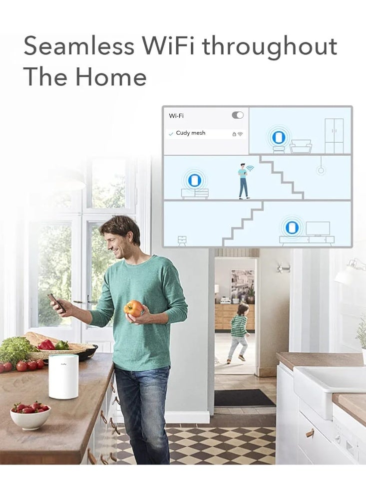 Cudy AC1200 Whole Home Wi-Fi Mesh System M1300 – Dual-Band Gigabit Mesh Router, Up to 300 m² Coverage - Image 4