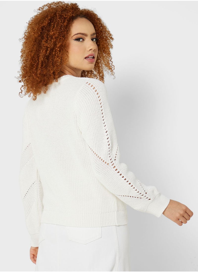 ONLY - Knitted Crew Neck Sweater - Image 1