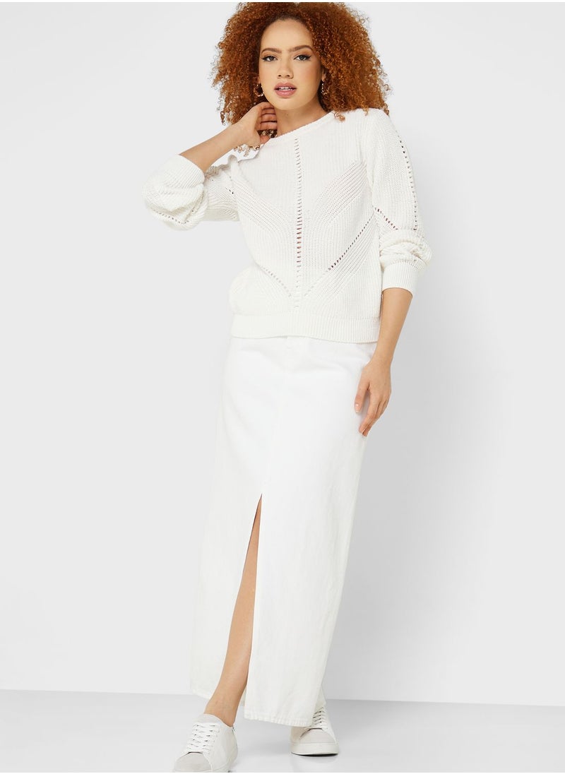 ONLY - Knitted Crew Neck Sweater - Image 1