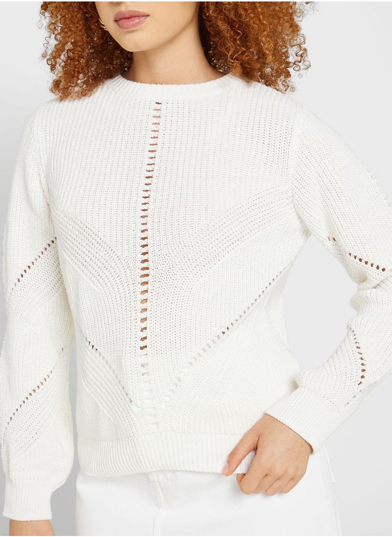 ONLY - Knitted Crew Neck Sweater - Image 1