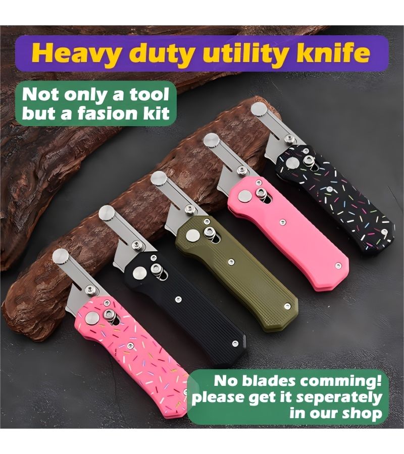 1 Multi Functional Folding Utility Knife Handle Only Pure Green No Blade Included Unique Color Combination Back Clip Design Easy Portability Suitable For Various Daily Handcraft Tasks - Image 3