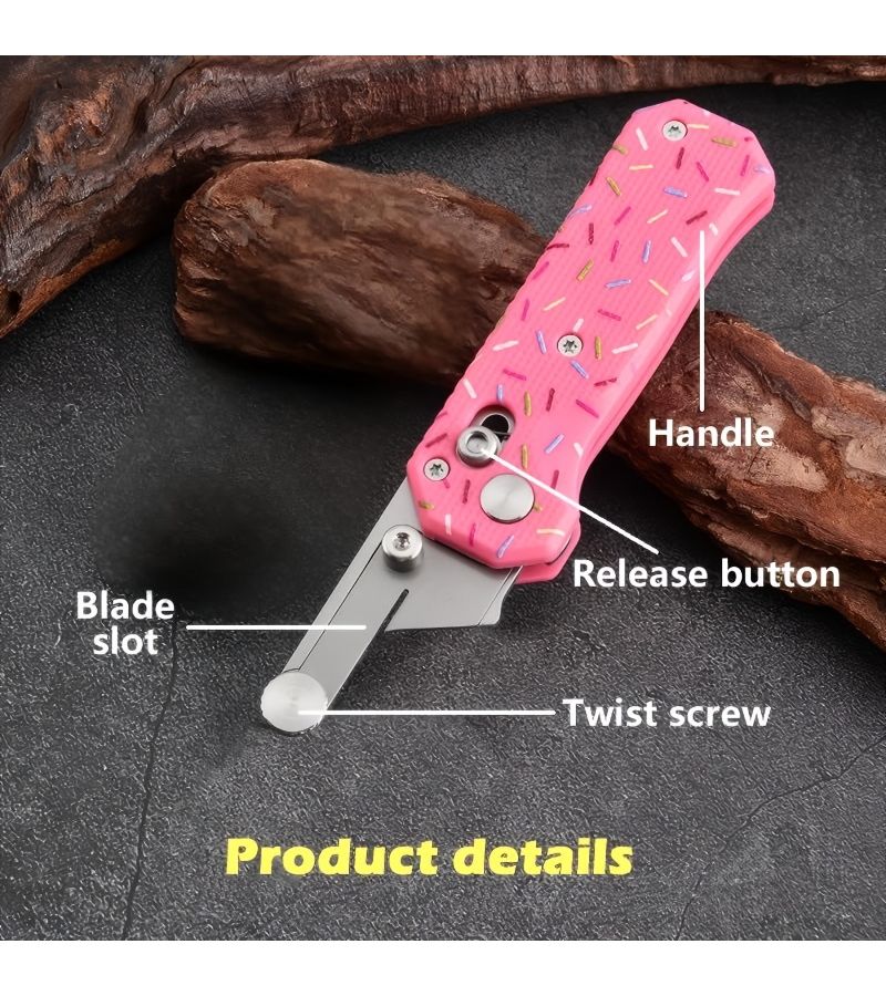 1 Multi Functional Folding Utility Knife Handle Only Pure Green No Blade Included Unique Color Combination Back Clip Design Easy Portability Suitable For Various Daily Handcraft Tasks - Image 5