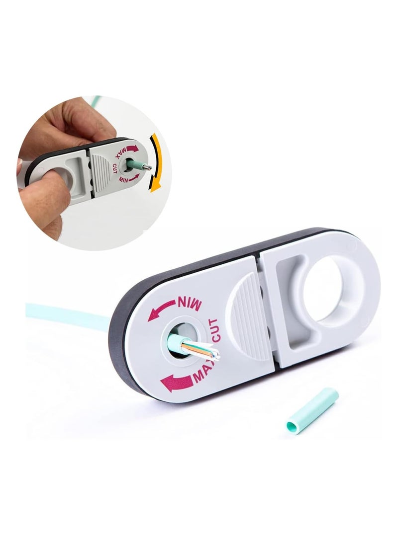 SYOSI Universal Network Wire Stripping Tool for Cat5e, Cat 6, Cat 6a, Cat7, Cat 8 - Professional Coaxial Cable Stripper and Cutter for UTP, STP, SFTP - Adjustable Blade, Compact Design (White) - Image 1