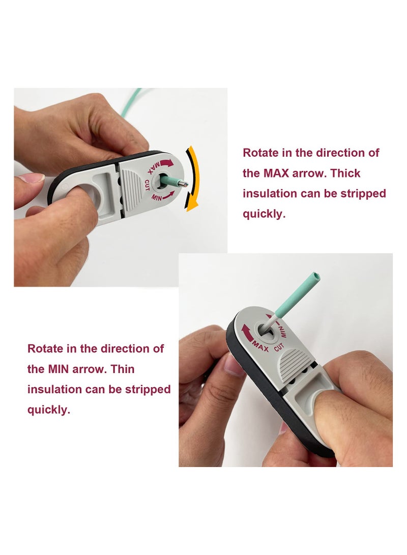 SYOSI Universal Network Wire Stripping Tool for Cat5e, Cat 6, Cat 6a, Cat7, Cat 8 - Professional Coaxial Cable Stripper and Cutter for UTP, STP, SFTP - Adjustable Blade, Compact Design (White) - Image 2