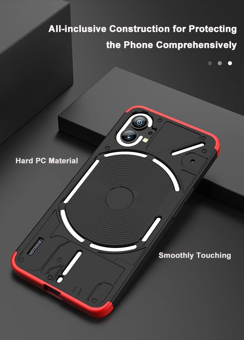 Spazy Case® Nothing Phone 1 Back Cover |Stylish Back Case | Ull Body 3 in 1 Slim Fit Complete 3D 360 Degree Protection Hybrid Case for Nothing Phone -Black & Red - Image 4