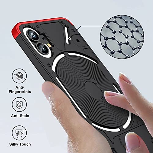 Spazy Case® Nothing Phone 1 Back Cover |Stylish Back Case | Ull Body 3 in 1 Slim Fit Complete 3D 360 Degree Protection Hybrid Case for Nothing Phone -Black & Red - Image 2