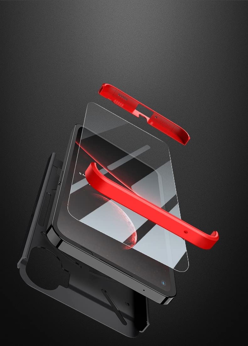 Spazy Case® Nothing Phone 1 Back Cover |Stylish Back Case | Ull Body 3 in 1 Slim Fit Complete 3D 360 Degree Protection Hybrid Case for Nothing Phone -Black & Red - Image 5