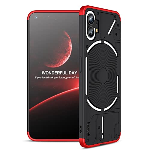 Spazy Case® Nothing Phone 1 Back Cover |Stylish Back Case | Ull Body 3 in 1 Slim Fit Complete 3D 360 Degree Protection Hybrid Case for Nothing Phone -Black & Red - Image 1