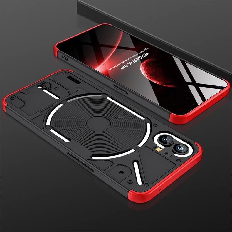 Spazy Case® Nothing Phone 1 Back Cover |Stylish Back Case | Ull Body 3 in 1 Slim Fit Complete 3D 360 Degree Protection Hybrid Case for Nothing Phone -Black & Red - Image 3