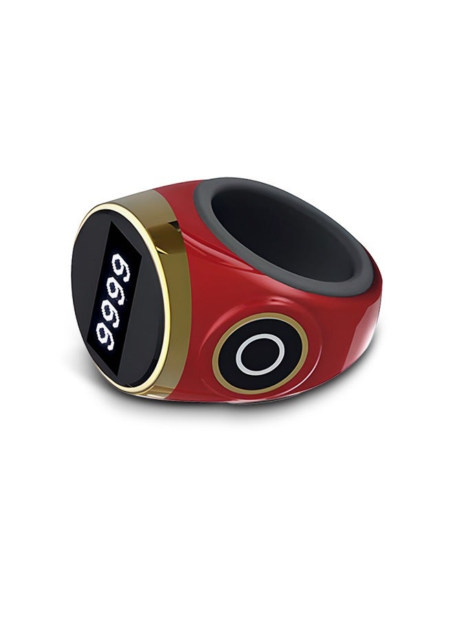 Tasbeeh Ring, Muslim Islamic Prayer, Smart Counter with Adjustable Silicone Finger Ring, Waterproof and Anti-Mistouch Rechargeable  - Image 1